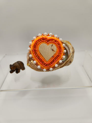 Beaded Cell Phone Grip - Orange